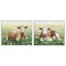 Stupell Industries Cows Resting in Flower Field 2 pc Framed Giclee Wall Art Set Design by Grace Popp
